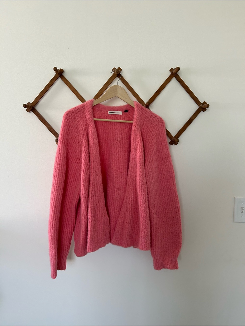 Anthropologie Coral Pink Open-Front Cardigan